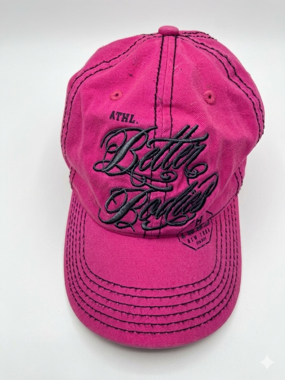 Better Bodies Pink Graphic Embroidered Baseball Cap Hat Size S/M